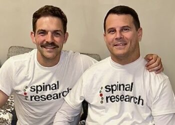 Lloyd Collier with close friend Jon Hobbs who are taking part in epic challenges in April to raise money for Spinal Research.